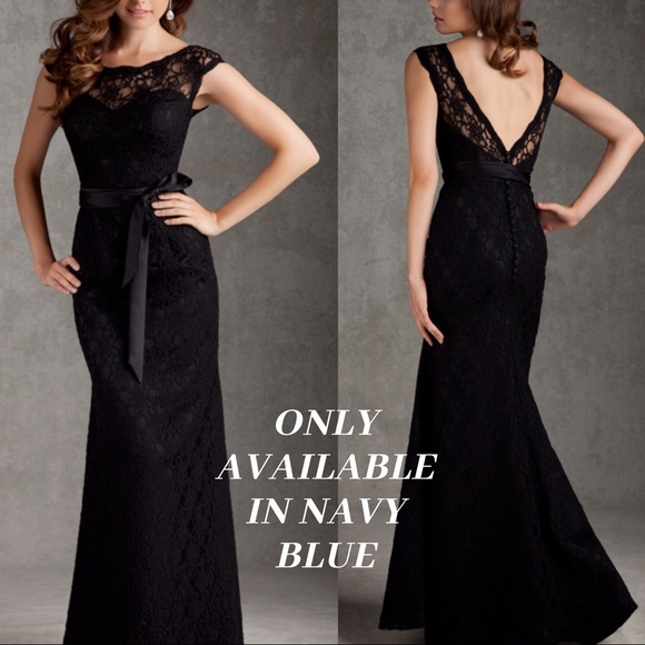 Mori Lee Dresses & Skirts - Mori Lee Navy Strapless lace Bridesmaid Prom Dress